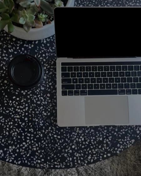 Computer above a table